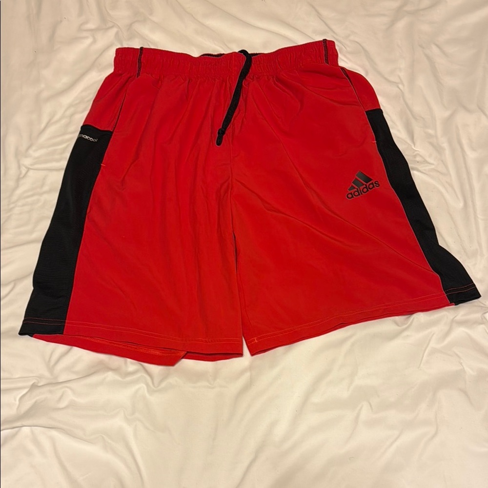 Adidas Red and Black Athletic Shorts